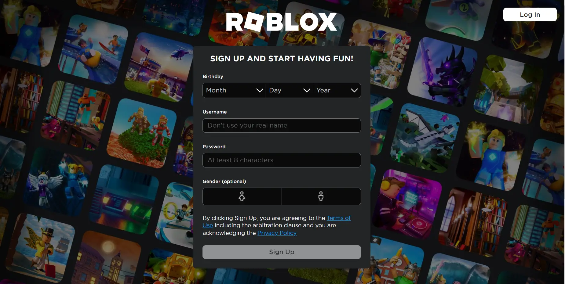 Roblox Hesap Açmak