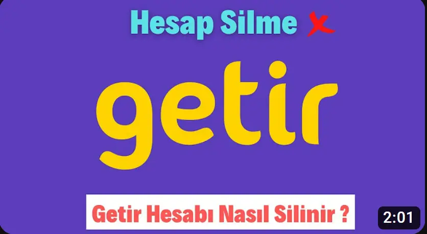 Getir Hesap Silme