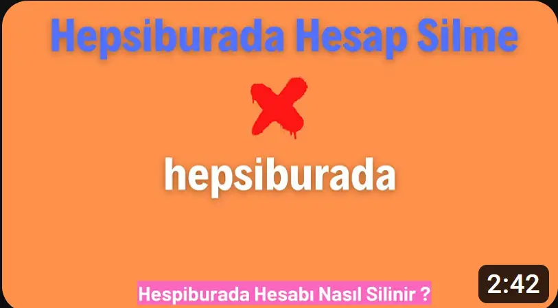 hepsiburada hesap silme